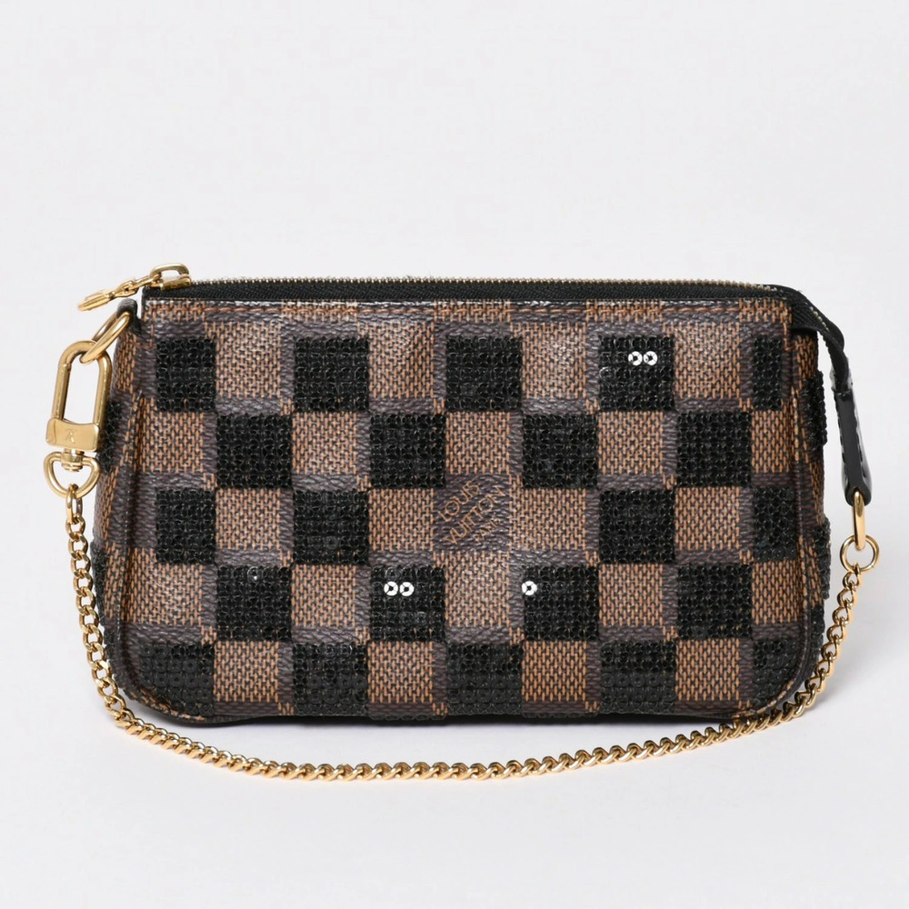 LOUIS VUITTON Monogram Pochette Accessoires Damier Paillette Sequins